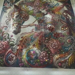 Colorful Beaded Horse Artwork